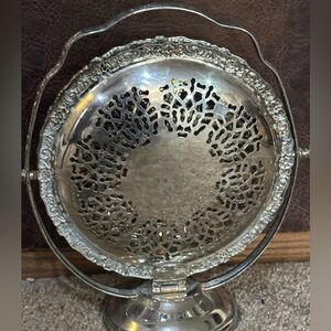 Vintage Queen Anne silver plated folding tray